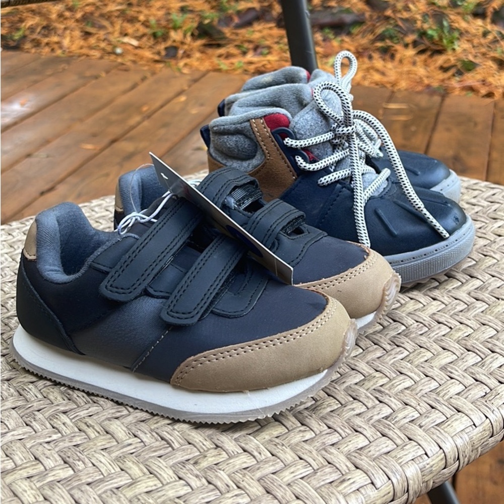 Cat & Jack Blue and Tan Shoes